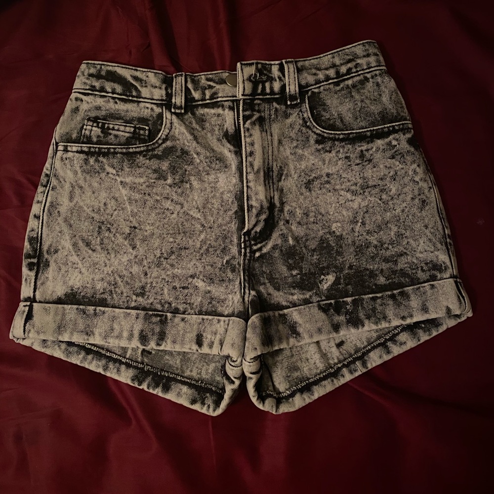 American Apparel grey acid wash shorts